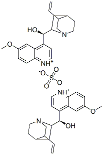 bis[(9R)-9-hydroxy-6'-methoxycinchonanium] sulphate Struktur