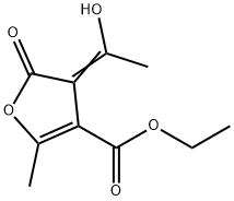 4,5-Dihydro-4-(1-hydroxyethylidene)-2-methyl-5-oxo-3-furancarboxylic acid ethyl ester Struktur