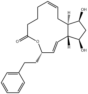 (1E,3S,9Z,11aR,12S,14R,14aR)-3,6,7,8,11,11a,12,13,14,14a-Decahydro-12,14-dihydroxy-3-(2-phenylethyl)-5H-cyclopent[e]oxacyclotridecin-5-one Struktur