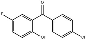 (4-クロロフェニル)(5-フルオロ-2-ヒドロキシフェニル)ケトン 化学構造式