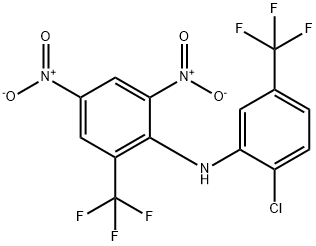 N-[2-chloro-5-(trifluoromethyl)phenyl]-2,4-dinitro-6-(trifluoromethyl)aniline Struktur