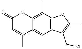 3-CHLOROMETHYL-2,5,9-TRIMETHYL-7H-FURO[3,2-G][1]BENZOPYRAN-7-ONE, 62442-57-3, 结构式