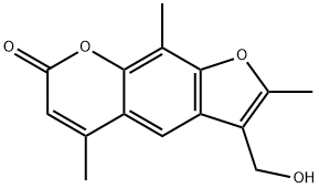 3-(HYDROXYMETHYL)-2,5,9-TRIMETHYL-7H-FURO[3,2-G][1]BENZOPYRAN-7-ONE Struktur
