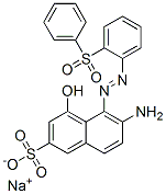6-アミノ-4-ヒドロキシ-5-[[2-(フェニルスルホニル)フェニル]アゾ]-2-ナフタレンスルホン酸ナトリウム 化学構造式
