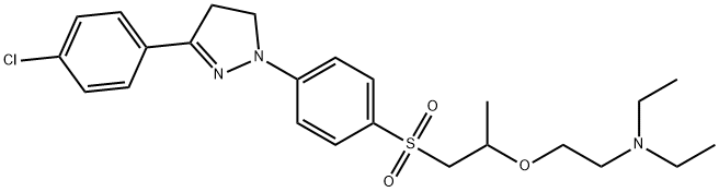2-[2-[[4-[3-(4-chlorophenyl)-4,5-dihydro-1H-pyrazol-1-yl]phenyl]sulphonyl]-1-methylethoxy]ethyl(diethyl)amine 结构式