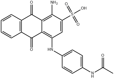 4-(p-アセチルアミノアニリノ)-1-アミノ-9,10-ジヒドロ-9,10-ジオキソアントラセン-2-スルホン酸 化学構造式
