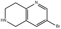 3-ブロモ-5,6,7,8-テトラヒドロ-1,6-ナフチリジン 化学構造式
