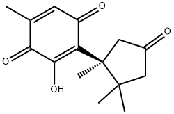 3-Hydroxy-5-methyl-2-[(S)-1,2,2-trimethyl-4-oxocyclopentyl]-2,5-cyclohexadiene-1,4-dione Struktur