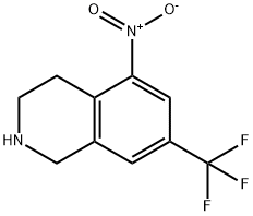 7-(三氟甲基)-1,2,3,4-四氢-5-硝基异喹啉盐酸盐 结构式