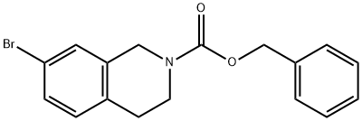 7-ブロモ-3,4-ジヒドロイソキノリン-2(1H)-カルボン酸ベンジル 化学構造式
