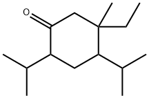 5-エチル-5-メチル-2,4-ビス(1-メチルエチル)シクロヘキサン-1-オン 化学構造式