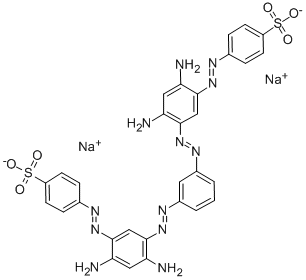 4,4'-[1,3-フェニレンビス[アゾ(4,6-ジアミノ-3,1-フェニレン)アゾ]]ビスベンゼンスルホン酸ジナトリウム 化学構造式