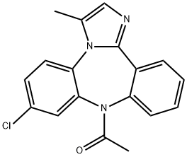 9-Acetyl-7-chloro-3-methyl-9H-dibenz[b,f]imidazo[1,2-d][1,4]diazepine Struktur