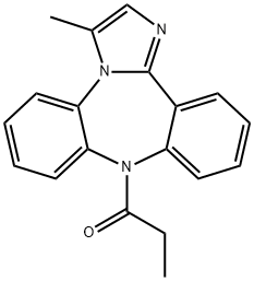 3-メチル-9-プロピオニル-9H-ジベンゾ[b,f]イミダゾ[1,2-d][1,4]ジアゼピン 化学構造式