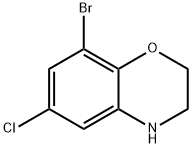8-BROMO-6-CHLORO-3,4-DIHYDRO-2H-BENZO[1,4]OXAZINE 化学構造式
