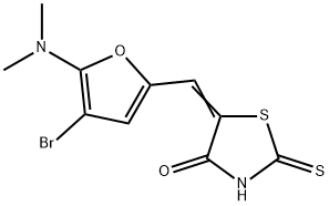 4-Thiazolidinone,  5-[[4-bromo-5-(dimethylamino)-2-furanyl]methylene]-2-thioxo- Structure