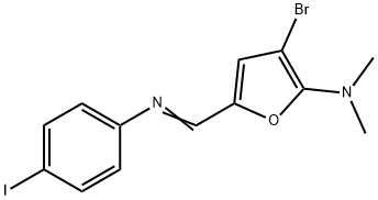 2-Furanamine,  3-bromo-5-[[(4-iodophenyl)imino]methyl]-N,N-dimethyl- Struktur