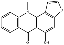5-Hydroxy-11-methylfuro[2,3-c]acridin-6(11H)-one 结构式