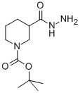 S-(N-Boc)-piperidine-3-carboxylhydrazide Struktur