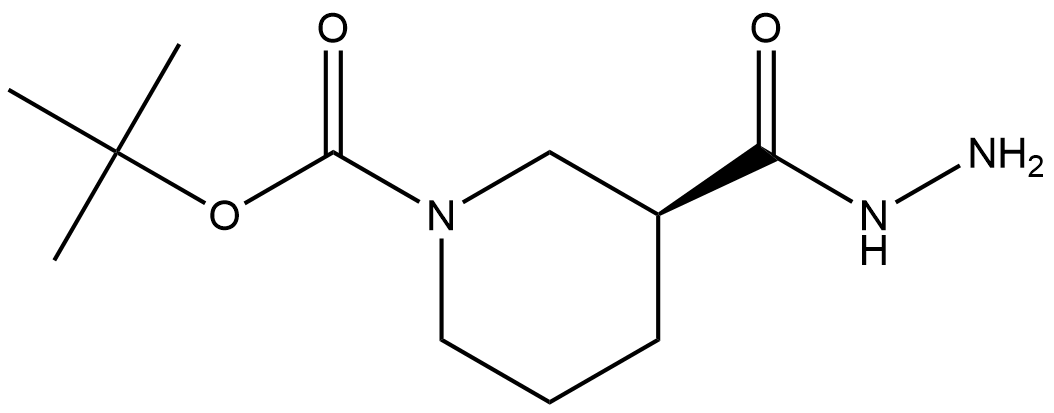 (S)-1-BOC-3-哌啶甲酰肼, 625470-88-4, 结构式