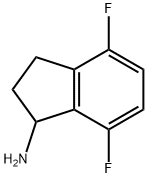 4,7-ジフルオロ-2,3-ジヒドロ-1H-インデン-1-アミン 化学構造式