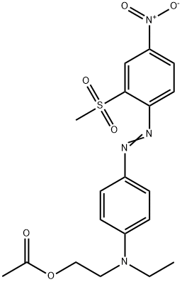 2-[N-ethyl-p-[[2-(methylsulphonyl)-4-nitrophenyl]azo]anilino]ethyl acetate Struktur