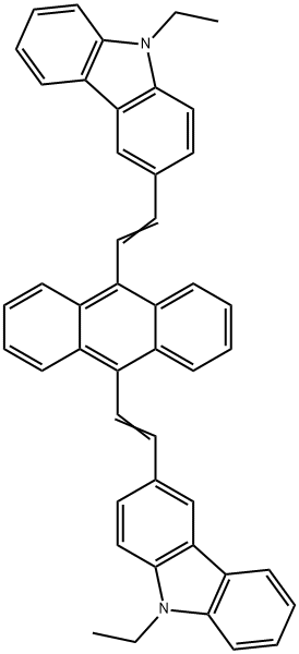 3,3'-(9,10-蒽二基二-2,1-乙烯二基)双[9-乙基-9H-咔唑] 结构式