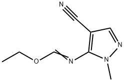 5-(ethoxymethylideneamino)-1-methyl-pyrazole-4-carbonitrile Struktur