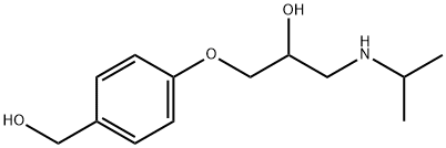 [4-[3-(イソプロピルアミノ)-2-ヒドロキシプロピルオキシ]フェニル]メタノール 化学構造式