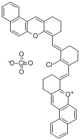 8-[(2-CHLORO-3-[(10,11-DIHYDRO-9H-BENZO[A]XANTHEN-8-YLMETHYLENE)-1-CYCLOHEXEN-1-YL]-METHYLENE])-8,9,10,11-TETRAHYDRO-BENZO[A]XANTHENYLIUM PERCHLORATE 结构式