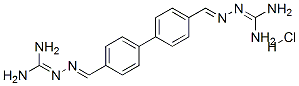 2-[[4-[4-[(E)-(diaminomethylidenehydrazinylidene)methyl]phenyl]phenyl] methylideneamino]guanidine hydrochloride Struktur