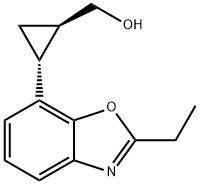 Cyclopropanemethanol, 2-(2-ethyl-7-benzoxazolyl)-, (1R,2R)- (9CI) Structure