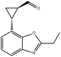 Cyclopropanecarboxaldehyde, 2-(2-ethyl-7-benzoxazolyl)-, (1R,2R)- (9CI) Structure