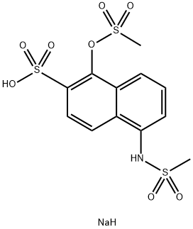 5-[(Methylsulfonyl)amino]-1-[(methylsulfonyl)oxy]-2-naphthalenesulfonic acid sodium salt Struktur