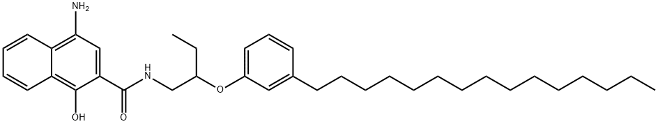 4-Amino-1-hydroxy-N-[2-(3-pentadecylphenoxy)butyl]-2-naphthalenecarboxamide Struktur