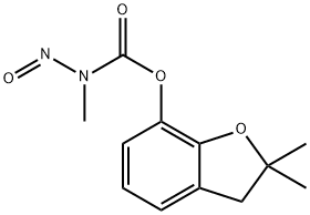メチルニトロソカルバミド酸2,3-ジヒドロ-2,2-ジメチルベンゾフラン-7-イル 化学構造式