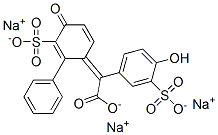 trisodium alpha-(4-hydroxy-3-sulphonatophenyl)-alpha-(4-oxo-3-sulphonatocyclohexa-2,5-dienylidene)-alpha-toluate Struktur