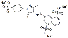 trisodium 3-[[4,5-dihydro-3-methyl-5-oxo-1-(4-sulphonatophenyl)-1H-pyrazol-4-yl]azo]naphthalene-1,5-disulphonate Struktur
