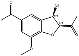 2,3-Dihydro-5-acetyl-7-methoxy-2-(1-methylethenyl)benzofuran-3-ol Struktur