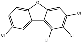 1,2,3,8-テトラクロロジベンゾフラン 化学構造式