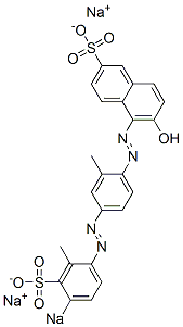 6-Hydroxy-5-[[2-methyl-4-[(2-methyl-4-sodiosulfophenyl)azo]phenyl]azo]naphthalene-2-sulfonic acid sodium salt Structure