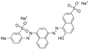6-ヒドロキシ-5-[[4-[(4-ソジオスルホフェニル)アゾ]-1-ナフタレニル]アゾ]ナフタレン-2-スルホン酸ナトリウム 化学構造式