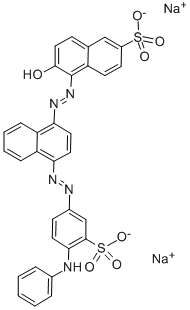 6-ヒドロキシ-5-[[4-[[4-(フェニルアミノ)-3-スルホフェニル]アゾ]-1-ナフチル]アゾ]-2-ナフタレンスルホン酸二ナトリウム 化学構造式
