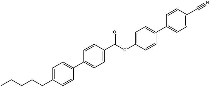 4'-cyano[1,1'-biphenyl]-4-yl 4'-pentyl[1,1'-biphenyl]-4-carboxylate Struktur