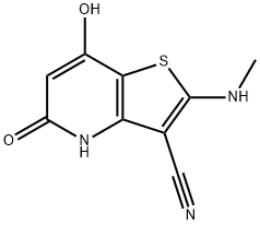 Thieno[3,2-b]pyridine-3-carbonitrile, 4,5-dihydro-7-hydroxy-2-(methylamino)-5-oxo- (9CI) Structure