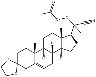 過酢酸20-シアノ-3,3-(エチレンビスオキシ)プレグナ-5-エン-20-イル 化学構造式