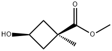 Cyclobutanecarboxylic acid, 3-hydroxy-1-methyl-, methyl ester, cis- (9CI) Struktur
