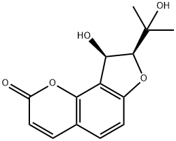 (8S,9R)-8,9-Dihydro-9-hydroxy-8-(1-hydroxy-1-methylethyl)-2H-furo[2,3-h]-1-benzopyran-2-one Struktur
