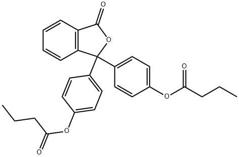 ジブタン酸[3-オキソ-1(3H)-イソベンゾフラニリデン]ジ-4,1-フェニレン 化学構造式