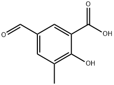 5-ホルミル-2-ヒドロキシ-3-メチル安息香酸 化学構造式